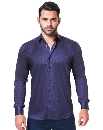 Designer Navy Dress Shirt