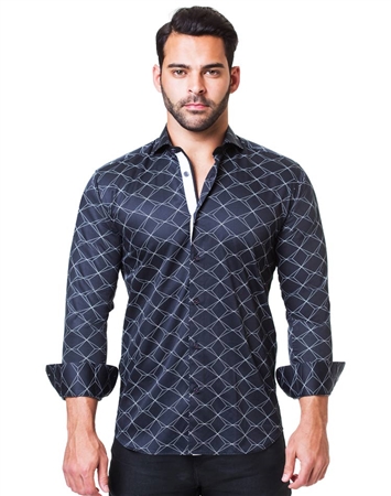 Flashy Scale Black dressy shirt