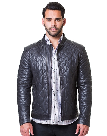 Black Quilted Leather Jacket