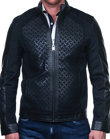 Designer Blue Leather Jacket