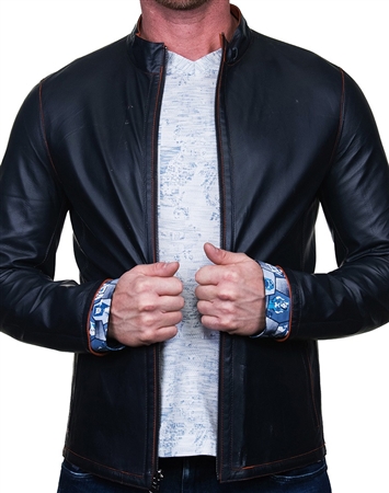 Sporty Reversible Leather Jacket