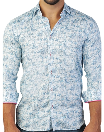 Light Blue Paisley Dress Shirt