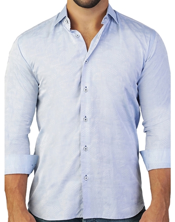 Light Blue Honeycomb Jacquard Shirt