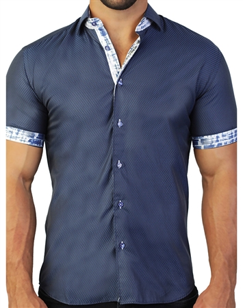 Fashionable Dark Blue Dress Shirt