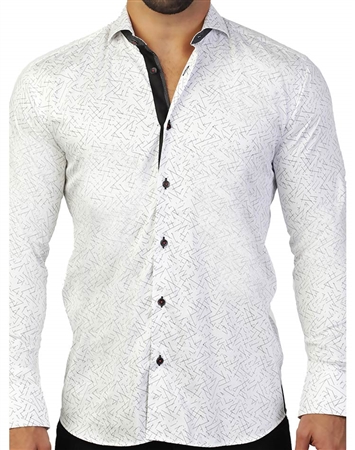 Modern White Black Dress Shirt