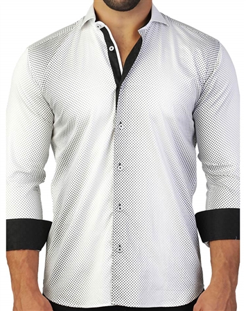 Interesting And Stylish White And Black Dress Shirt