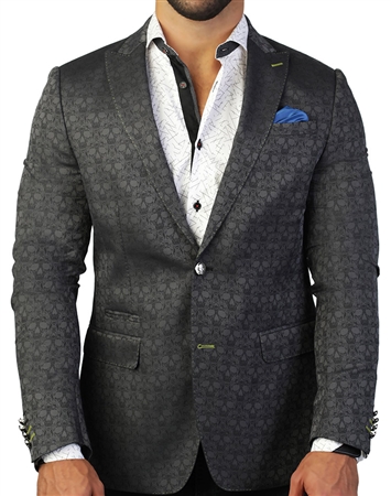 Black Skull Jacquard Blazer