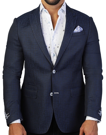 Interested Striped Blue Blazer