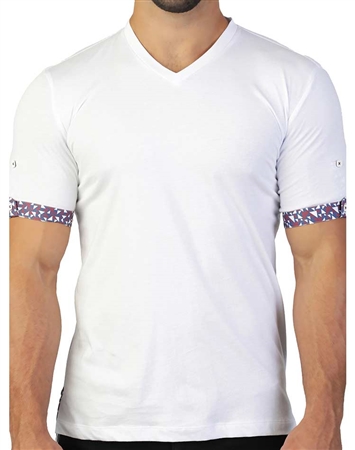 Sporty White V-Neck Shirt