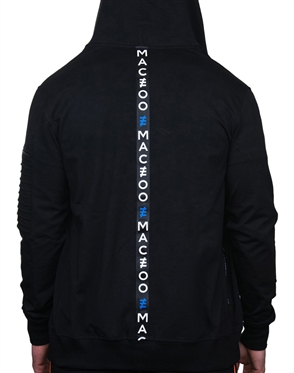 Maceoo Designer Long Sleeve Black Hoodie