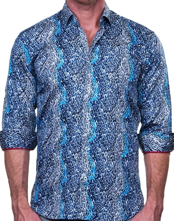 Artistic Blue Dress Shirt