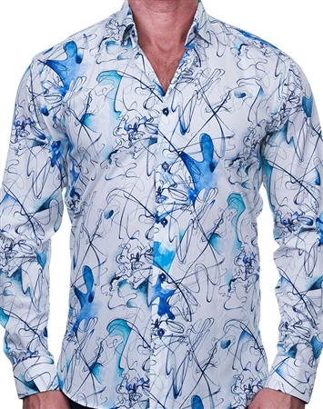 Abstract Art Print Dress Shirt