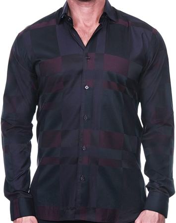 Black and Red Check Button Down