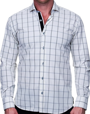 White and Black Check Dress Shirt