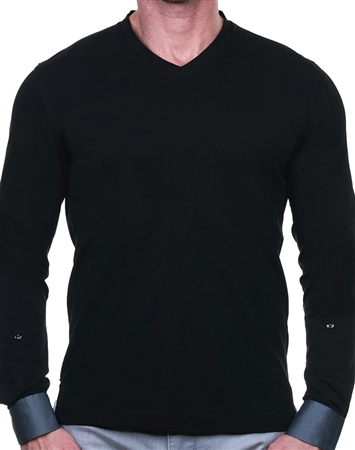 Classy Black V Neck Shirt