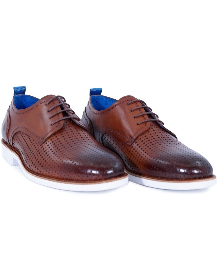 Classic Perforated Brown Shoes- Brown Perforated Leather Shoes Great To  Wear with Jeans
