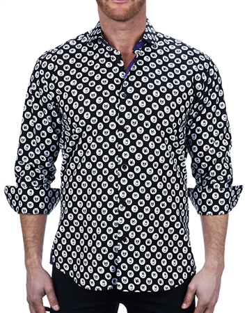 Modern Black Jacquard Dress Shirt