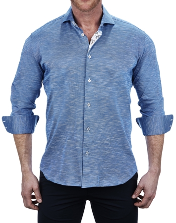 Chic Blue Jersey Dress Shirt