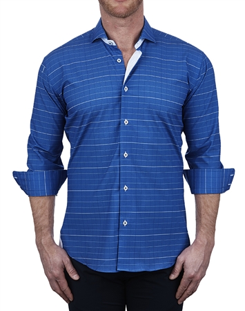 Posh Blue Plaid Dress Shirt