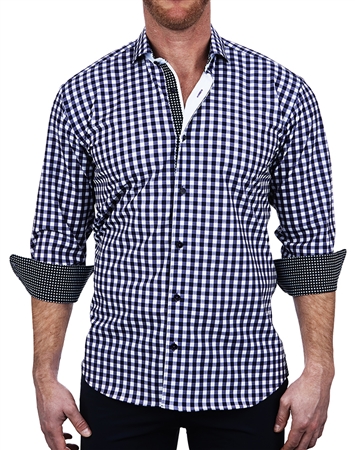 Handsome Blue Check Dress Shirt