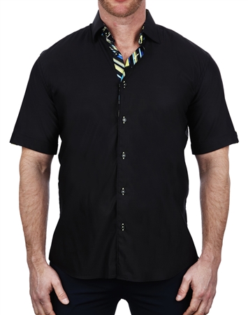 Sporty Black Short Sleeve Shirt