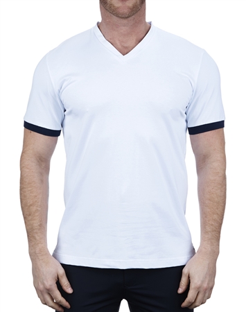 Casual White V Neck Shirt