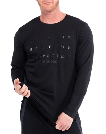 Maceoo Long Sleeve Sweater Black Solid