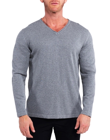 Sweater v-neckpiping grey