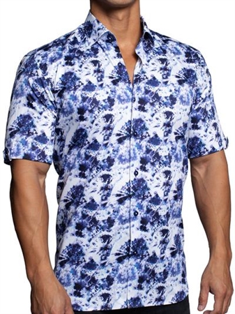 Maceoo galileo tiedie blue  Dress Shirt