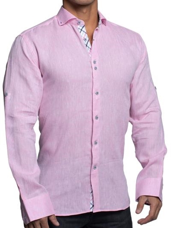 Maceoo einstein linen pink Dress Shirt