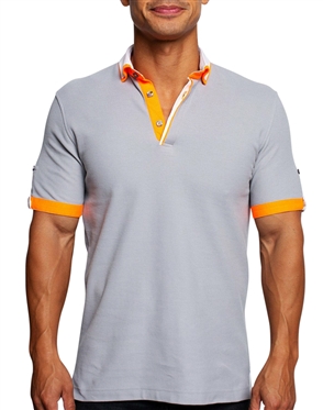 Maceoo Designer Short Sleeve Polo Shirts Mozart DC Grey