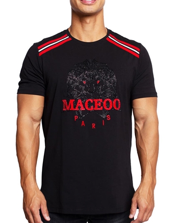 Maceoo Designer T-Shirt Black Lion Graphic