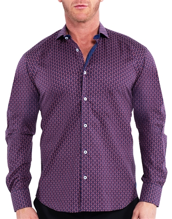 Maceoo Designer Shirt Purple Asymmetric