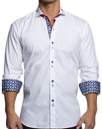 Maceoo Dress Shirt White Grid