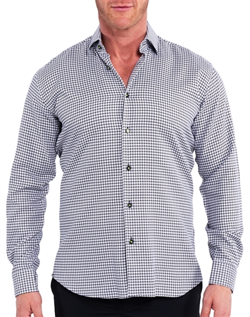 Maceoo Dress Shirt Grey Hounds Tooth