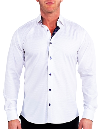 Maceoo Dress Shirt White Scales