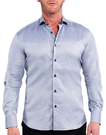 Maceoo Dress Shirt Grey Dotted Swiss