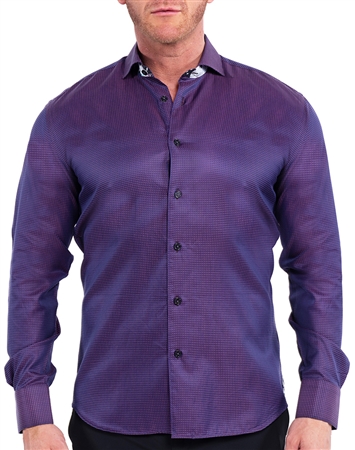 Maceoo Dress Shirt Purple Dotted
