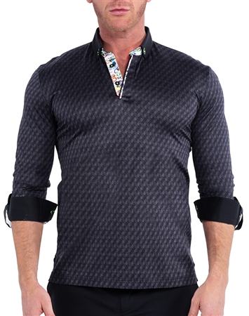 Maceoo Long Sleeve Polo Shirt Grey