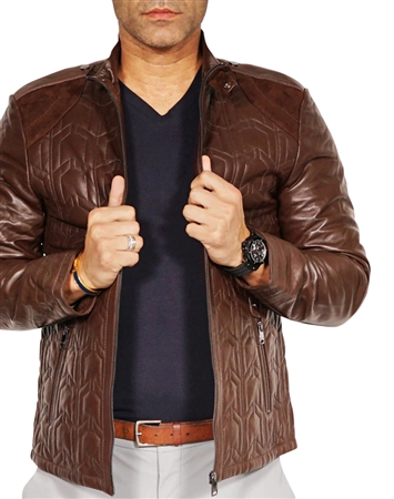 Maceoo Leather Jacket Brown