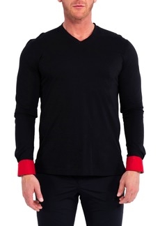 Maceoo V-Neck Jersey Black