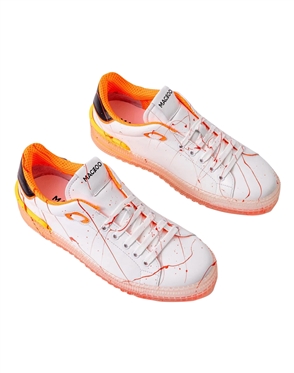 Transparent Orange Designer Shoes Maceoo