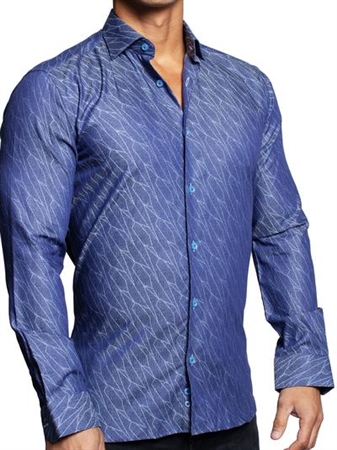 Blue Dress Shirt Cracked Blue Casual Shirt