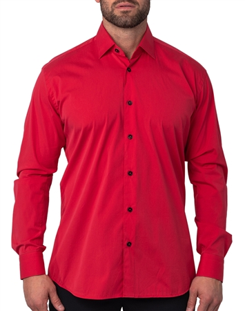 maceoo long sleeve fibonacci red dress shirt