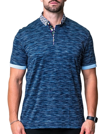 Blue Maceoo Fashion Polo Shirt