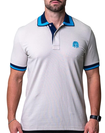 Maceoo Designer Short Sleeve Polo Shirts Grey Solid
