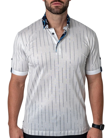 White Maceoo Fashion Polo Shirt