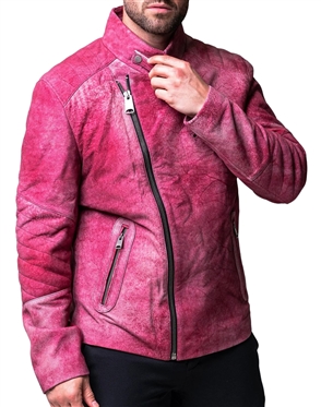 Maceoo gene red leather Jacket