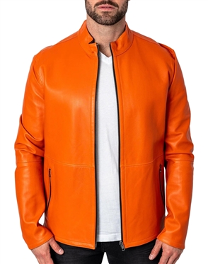 Maceoo orange leather Jacket
