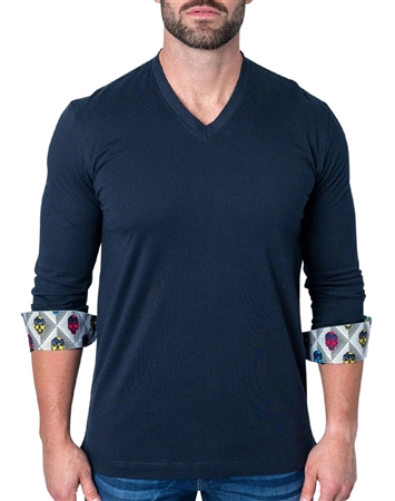 V-Neck edisonsolidverve Blue